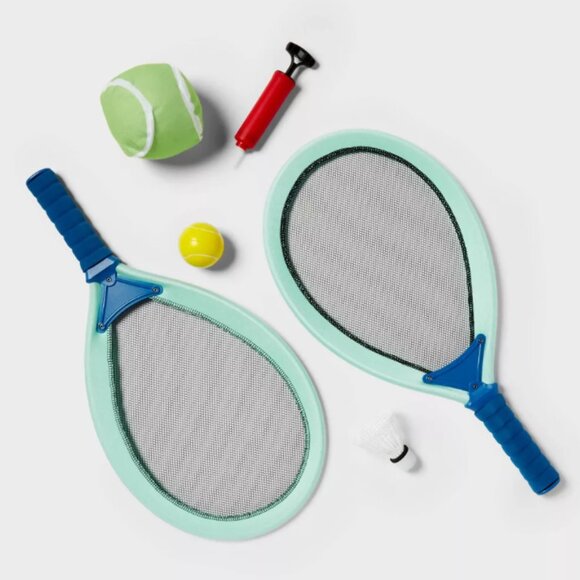 Racket Badminton Set 6pc - Sun Squad Aqua Blue - NIB - Picture 2 of 3